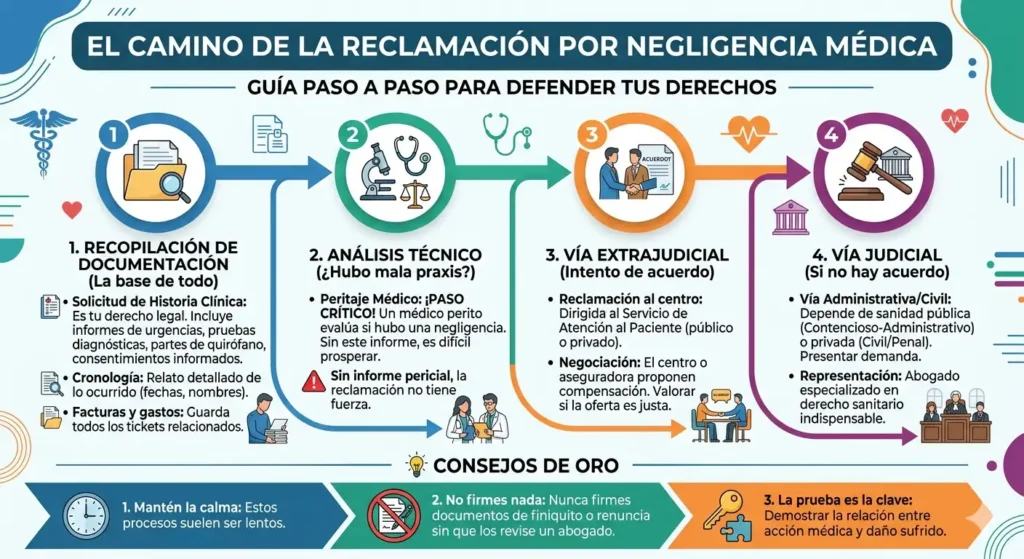 negligencia medica reclamacion pasos
